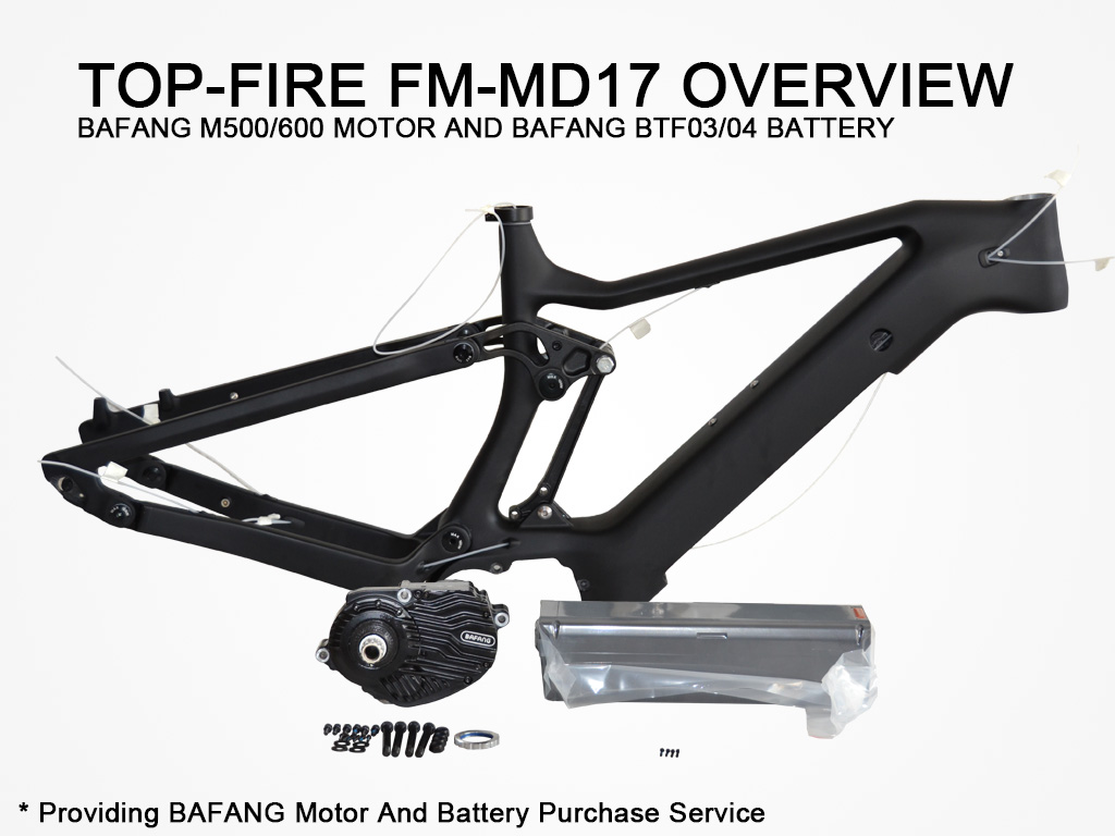 top-fire md17 con motore bafang e panoramica della batteria